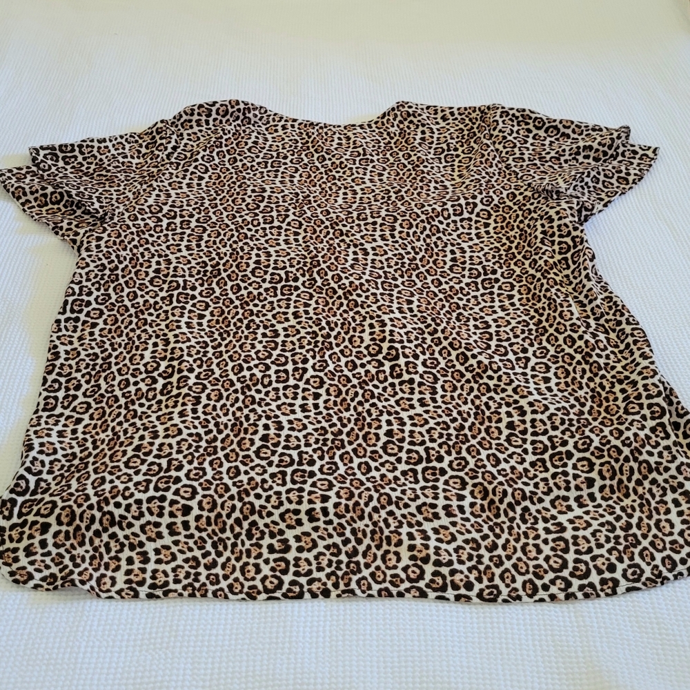 Michael Kors Leopard🐆 Print Faux Crossover Blouse - Picture 14 of 15
